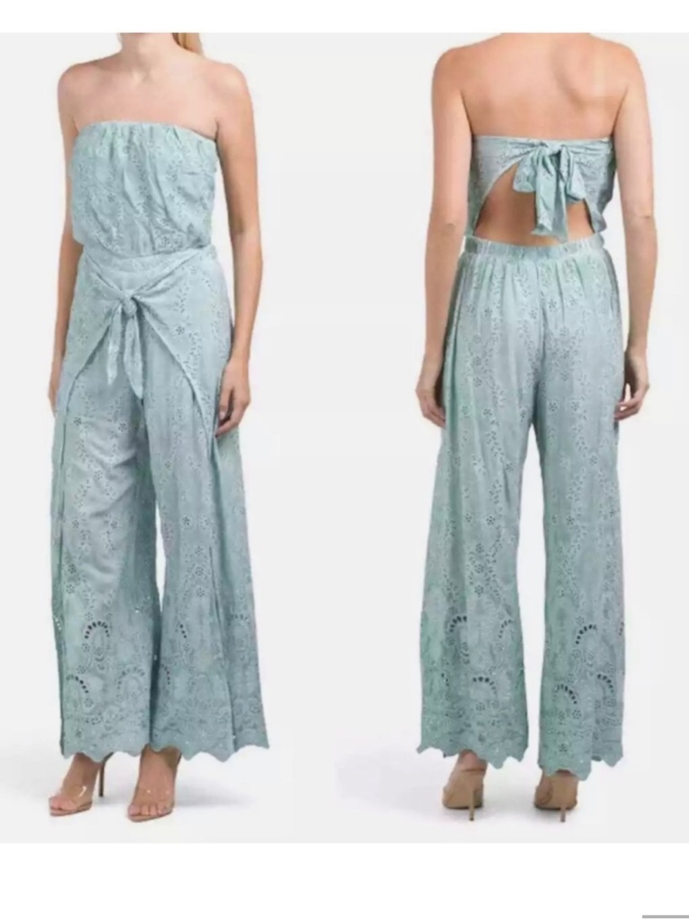 YOUNG FABULOUS & BROKE Surf Wash Ellis Eyelet Jumpsuit medium - Picture 1 of 7